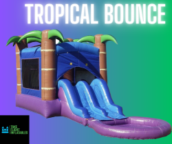 Tropical Bounce House and Double Slide